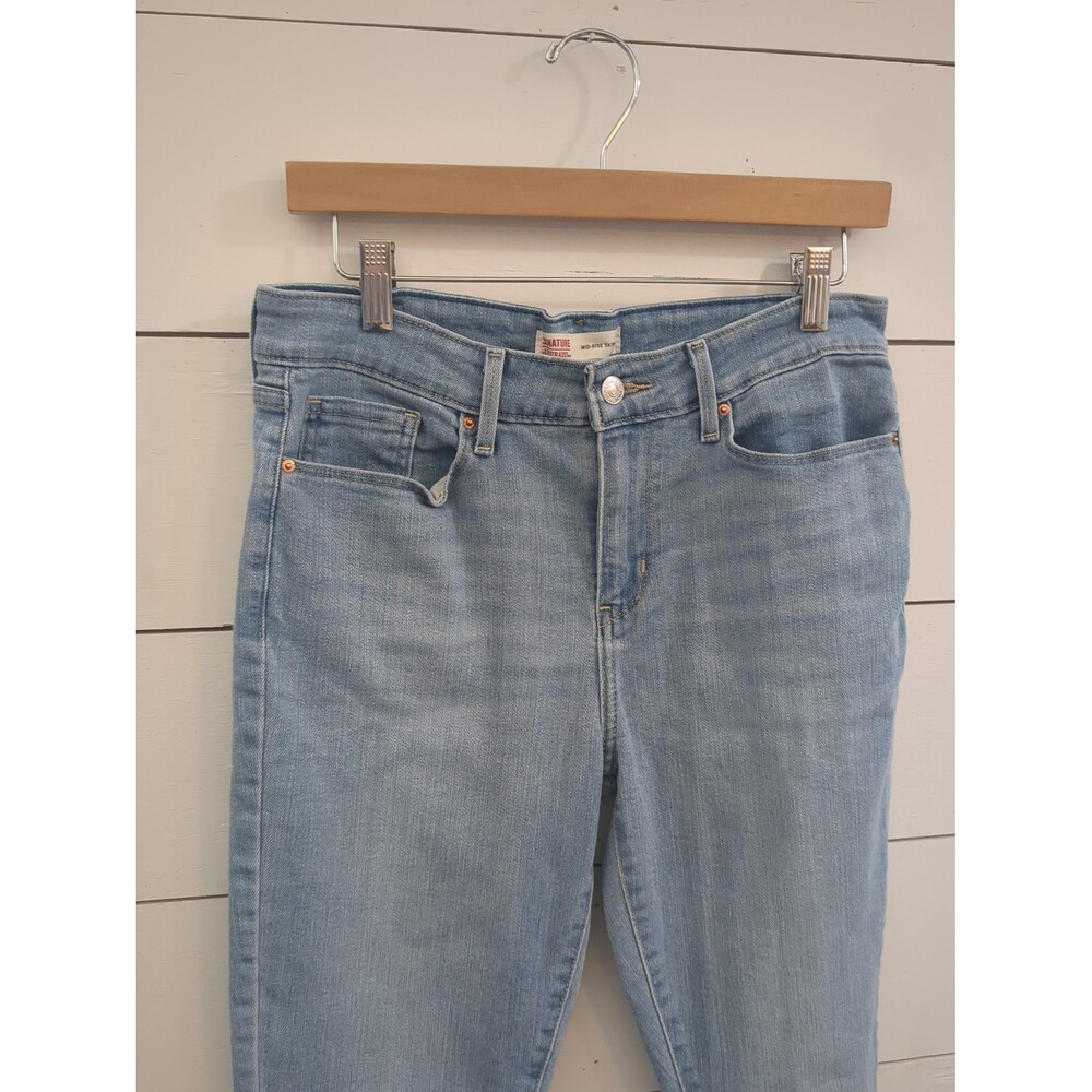 Levi Strauss Signature mid rise skinny light wash jeans cotton 29x30